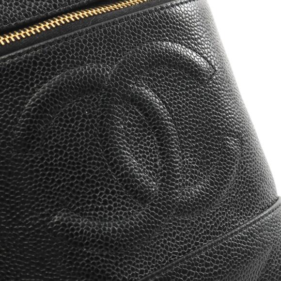 CHANEL Black Caviar Leather Logo Vanity Bag - Picture 10 of 11